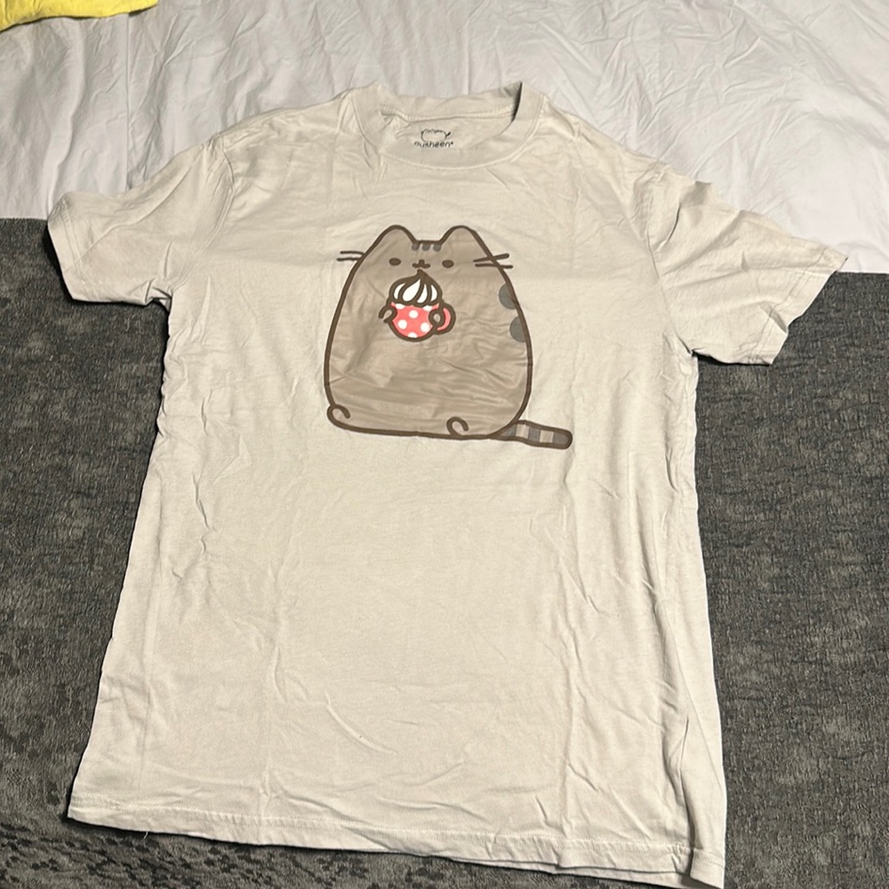 Pusheen cat hot cocoa mug t shirt small